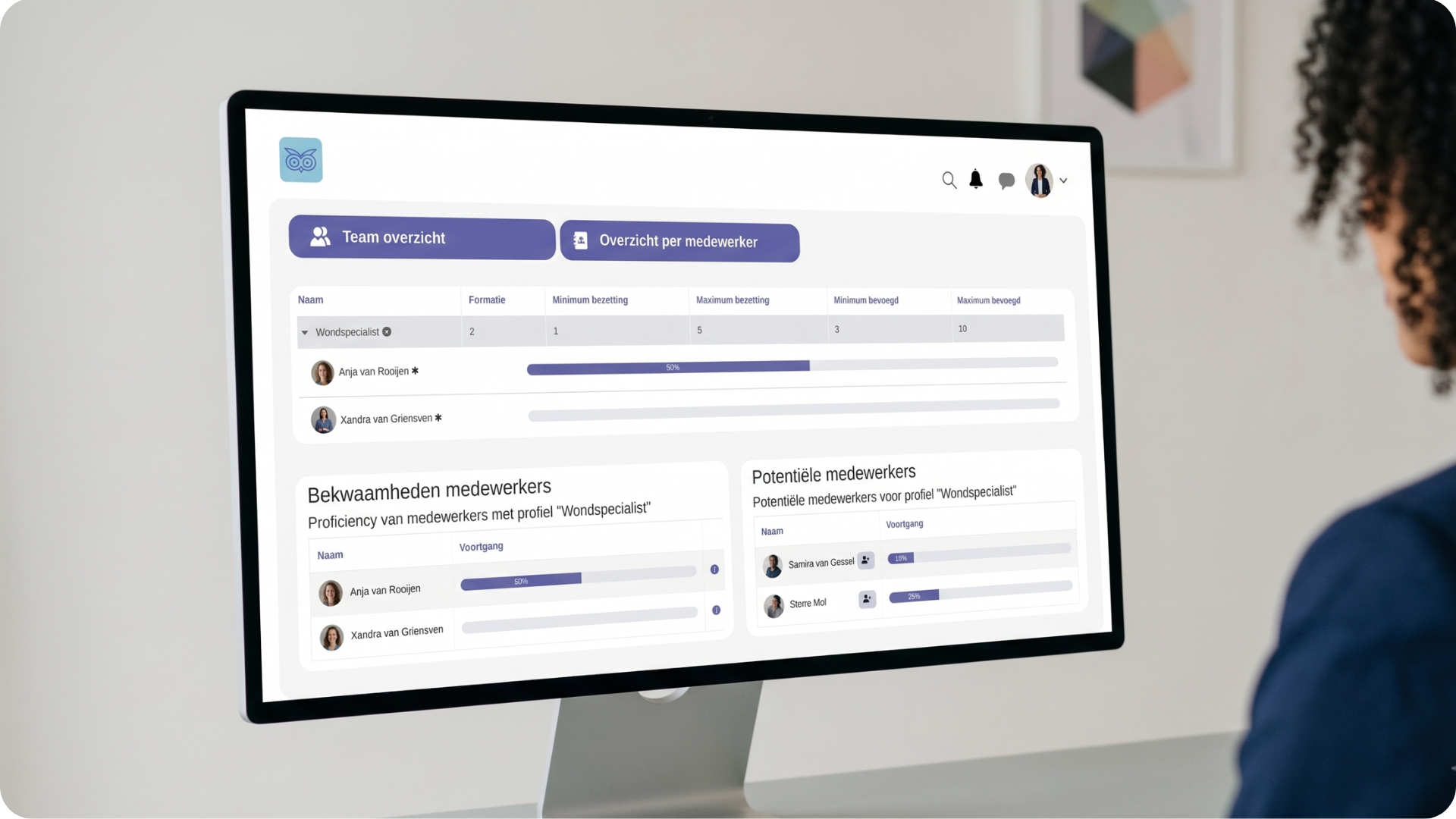Systeemomgeving dashboard screenshot Infolearn